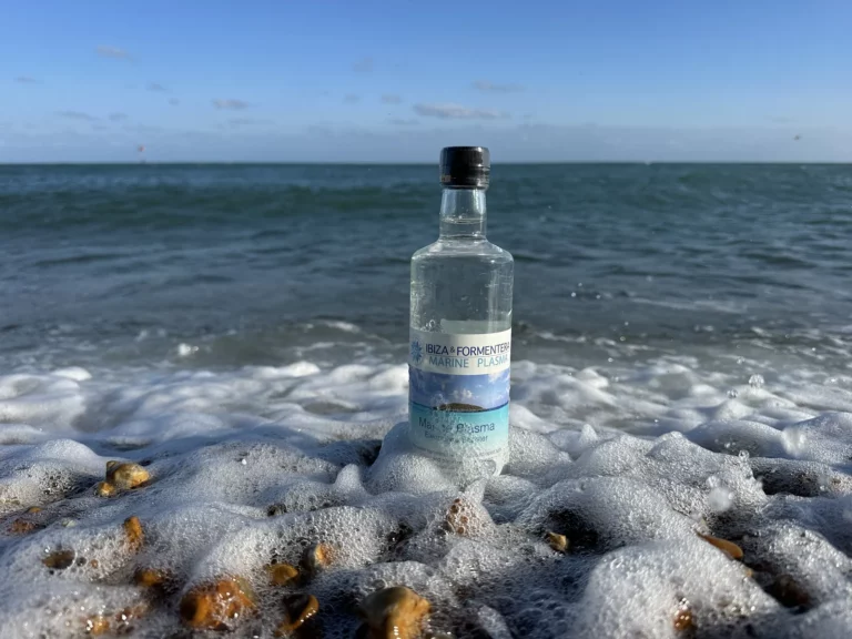 Ibiza & Formentera Marine Plasma Water bottle in the surf